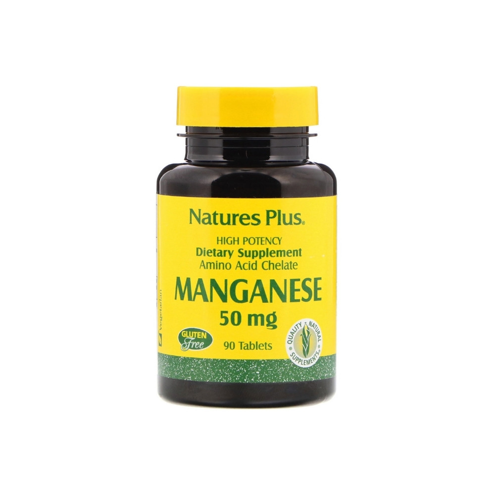 Natures Plus Manganese 50mg Amino Acid Chelate 